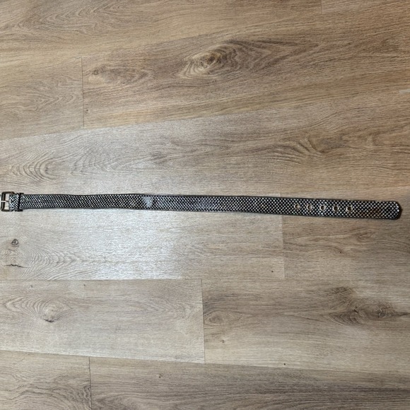 Y2K Relic Stud Zipper edge black‎ metalic belt women large grunge whimsigoth Sm - Picture 3 of 6